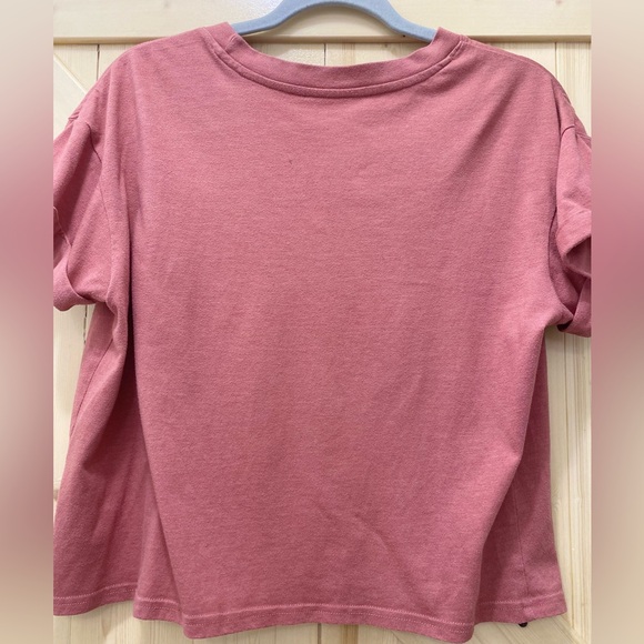 ❤️❤️Bear Paw Burnt Peachy Orange Sunset Graphic Shortsleeved Crop Top - Picture 3 of 5